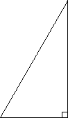 30-60-90 triangle. The 60 degree angle is the lower-left angle; the 30-degree angle is the upper-right angle.