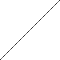 45-45-90 triangle. Both the lower left and the upper right angle are 45 degrees.